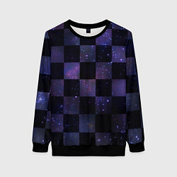 Свитшот женский Space Neon Chessboard, цвет: 3D-черный