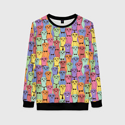 Свитшот женский Красочные Сурикаты, цвет: 3D-черный