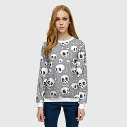 Свитшот женский Skulls & bones, цвет: 3D-белый — фото 2