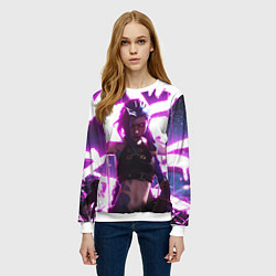 Свитшот женский Arcane League Of Legends JINX NEON, цвет: 3D-белый — фото 2