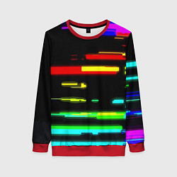 Свитшот женский Color fashion glitch, цвет: 3D-красный