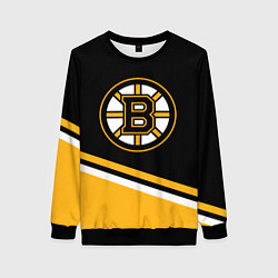 Женский свитшот Бостон Брюинз, Boston Bruins Диагональные полосы