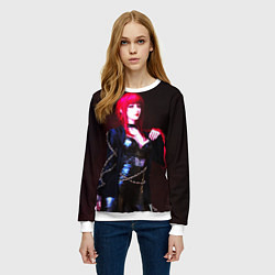 Свитшот женский Макима с цепями Человек бензопила, цвет: 3D-белый — фото 2