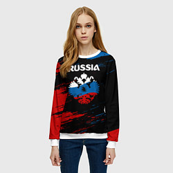 Свитшот женский Russia Герб в стиле, цвет: 3D-белый — фото 2