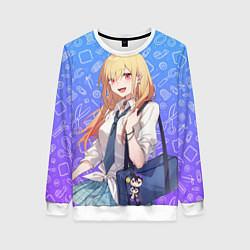 Свитшот женский Китагава Марин эта фарфоровая кукла влюбилась, цвет: 3D-белый