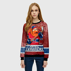 Свитшот женский Монреаль Канадиенс, Montreal Canadiens Маскот, цвет: 3D-черный — фото 2