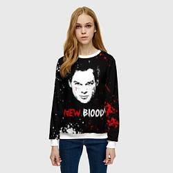 Свитшот женский Декстер Новая Кровь Dexter New Blood, цвет: 3D-белый — фото 2