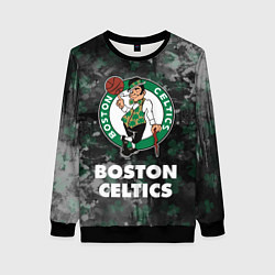 Свитшот женский Бостон Селтикс, Boston Celtics, НБА, цвет: 3D-черный