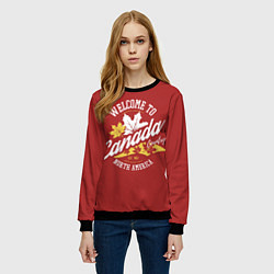 Свитшот женский Канада Canada, цвет: 3D-черный — фото 2