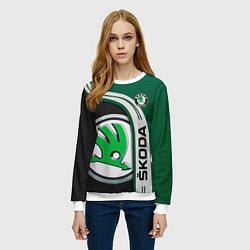 Свитшот женский SKODA AUTO ШКОДА АВТО, цвет: 3D-белый — фото 2