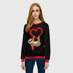 Свитшот женский Ленивая любовь, цвет: 3D-красный — фото 2