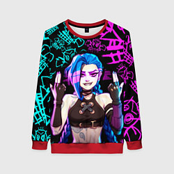 Свитшот женский JINX ДЖИНКС NEON PATTERN, цвет: 3D-красный