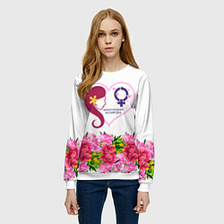 Свитшот женский Международный Женский День, цвет: 3D-белый — фото 2