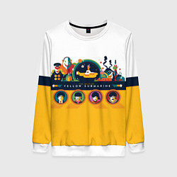 Свитшот женский Yellow Submarine Мультфильм 3D, цвет: 3D-белый
