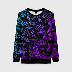 Свитшот женский STI NEON PATTERN, цвет: 3D-черный