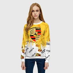 Свитшот женский Porsche порше паттерн, цвет: 3D-белый — фото 2