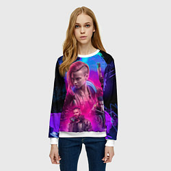 Свитшот женский Vi Ви Cyberpunk 2077, цвет: 3D-белый — фото 2