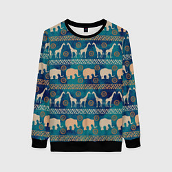 Женский свитшот Жирафы и слоны