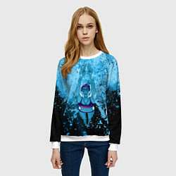 Свитшот женский Спортивное плавание Голубая вода, цвет: 3D-белый — фото 2