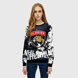 Свитшот женский Florida Panthers, Флорида Пантерз, цвет: 3D-черный — фото 2