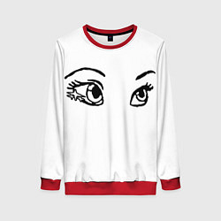 Свитшот женский Милые глаза Красивый взгляд, цвет: 3D-красный