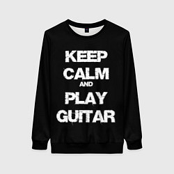 Свитшот женский KEEP CALM AND PLAY GUITAR, цвет: 3D-черный