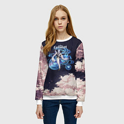 Свитшот женский Genshin Impact - Kamisato Ayato, цвет: 3D-белый — фото 2