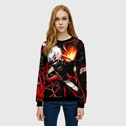 Свитшот женский Tokyo Ghoul Токийский Гуль Red Snake, цвет: 3D-черный — фото 2