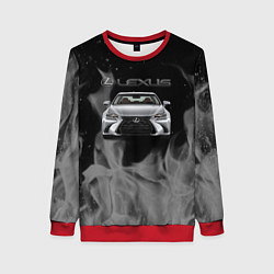 Свитшот женский Lexus лексус огонь, цвет: 3D-красный