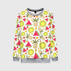 Свитшот женский Летние вкусности, цвет: 3D-меланж