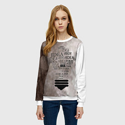 Свитшот женский Idea!, цвет: 3D-белый — фото 2
