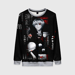 Женский свитшот Токийский Гуль Иероглифы Tokyo Ghoul