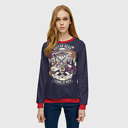 Свитшот женский Гитарист Рок Музыкант, цвет: 3D-красный — фото 2