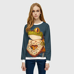 Свитшот женский Лягуха с пряником, цвет: 3D-белый — фото 2