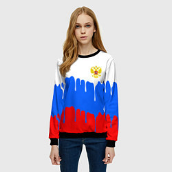Свитшот женский Флаг герб russia, цвет: 3D-черный — фото 2