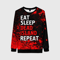 Свитшот женский Eat Sleep Dead Island Repeat Краска, цвет: 3D-черный