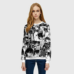 Свитшот женский Темнее чёрного паттерн, цвет: 3D-белый — фото 2