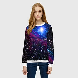 Свитшот женский Открытый космос Star Neon, цвет: 3D-белый — фото 2