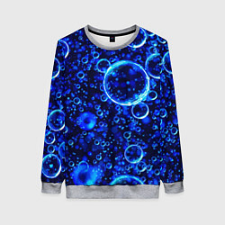 Свитшот женский Пузыри воздуха в воде Pattern, цвет: 3D-меланж