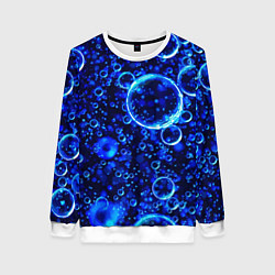 Свитшот женский Пузыри воздуха в воде Pattern, цвет: 3D-белый