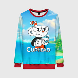 Женский свитшот Cuphead сердитая чашечка