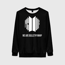 Свитшот женский BTS WE ARE BULLETPROOF БТС - мы пуленепробиваемые, цвет: 3D-черный