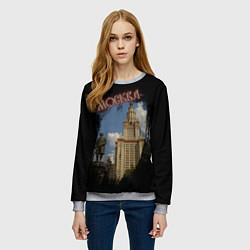 Свитшот женский Москва МГУ, цвет: 3D-меланж — фото 2
