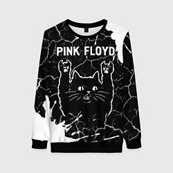 Свитшот женский Pink Floyd Rock Cat, цвет: 3D-черный