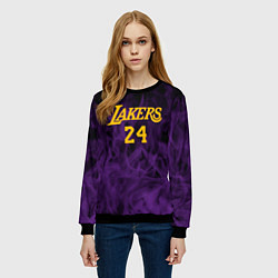 Свитшот женский Lakers 24 фиолетовое пламя, цвет: 3D-черный — фото 2