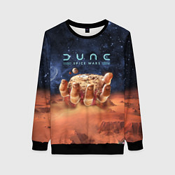 Свитшот женский Dune: Spice Wars песчаные дюны и рука с базой, цвет: 3D-черный
