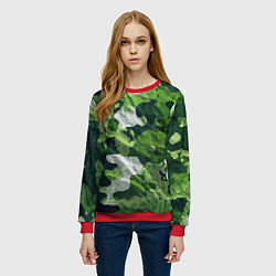 Свитшот женский Camouflage Pattern Камуфляж Паттерн, цвет: 3D-красный — фото 2