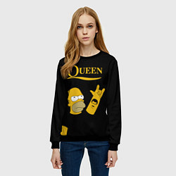 Свитшот женский Queen Гомер Симпсон Рокер, цвет: 3D-черный — фото 2