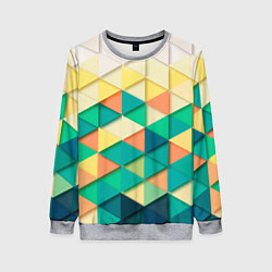 Женский свитшот Цветные объемные треугольники