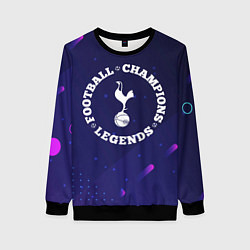 Свитшот женский Символ Tottenham и круглая надпись Football Legend, цвет: 3D-черный